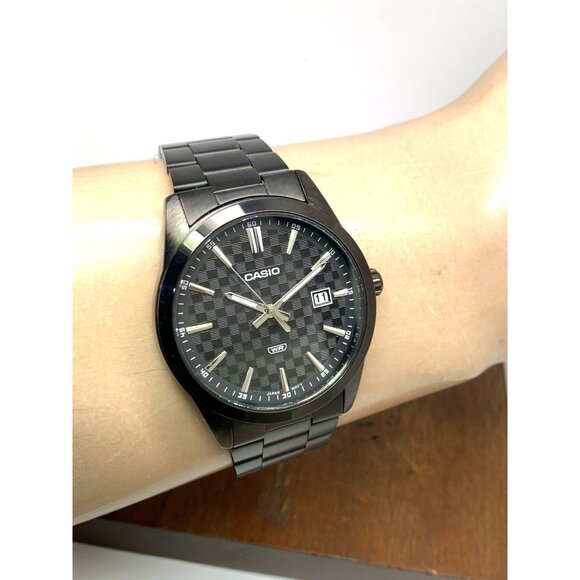 Casio Men's Watch MTP-VD03 Quartz Analog Black Dial Stainless Steel 41mm 5058 - Picture 11 of 14